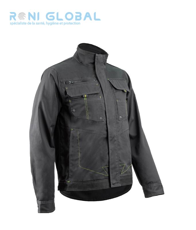 Veste de travail en coton et polyester - Renforts Oxford - Protège reins - 7 poches - BARVA COVERGUARD_0