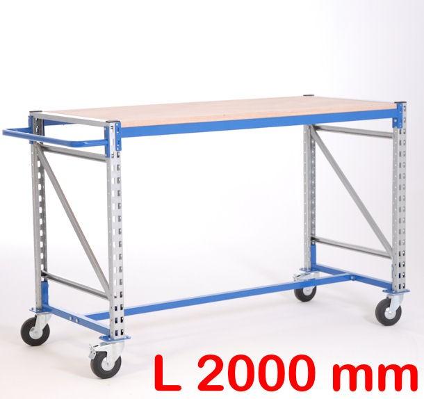 Établi d’atelier économique avec roulettes - Longueur 2000 mm - Marque Rolléco_0
