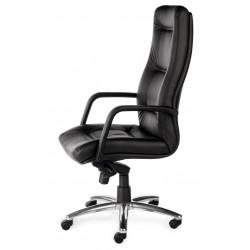 Fauteuil directionnel en cuir noir - Max 2 - Sitek - réglages multiples avec système basculant décentré_0