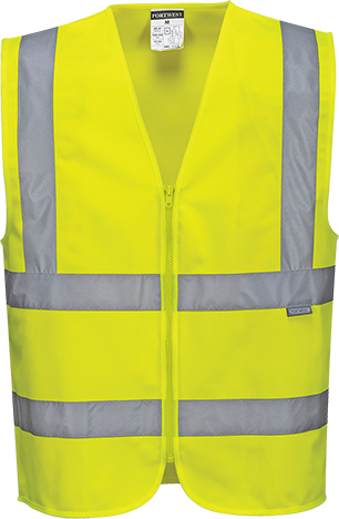 Gilet hi-vis jaune C375 - avec zip, bandes réfléchissantes et certifié CE - Taille L_0