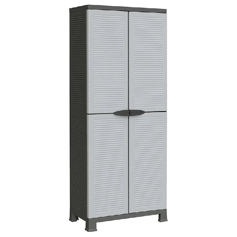 Helloshop26 - Armoire de rangement compacte avec 4 étagères réglables 68 x 39 x 171 cm en plastique gris 02_0046947 - gris 3000234513625_0