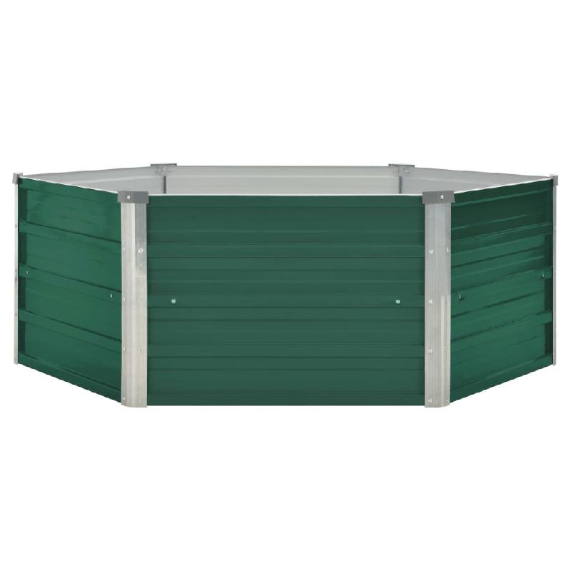 Jardinière surélevée hexagonale en acier galvanisé vert - 129 x 129 x 46 cm - 02_0000791_0