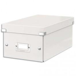 LEITZ BOÎTE DE RANGEMENT DVD CLICK&STORE OFFICE BLANC - CONTENANCE DE 30 BOÎTES STANDARD OU 60 SLIM