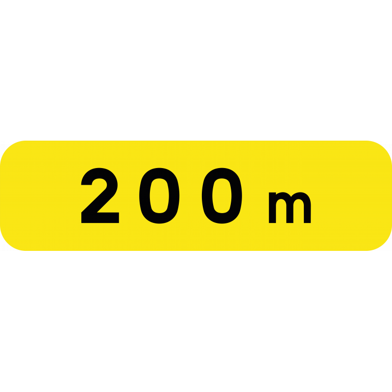 Panonceau indication de distance KM1 - Temporaire - Fond jaune - Pour travaux de chantier_0