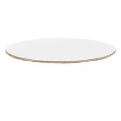 Restootab - Plateau Ø70 blanc chants bois - blanc Bois manufacturé 3760371517701_0