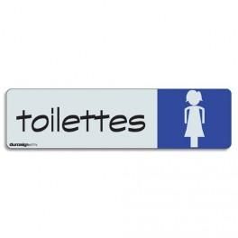 SIGN DIFFUSION PLAQUE AUTO-ADHÉSIVE ALUMINIUM 17 X 4,7 CM DURA TOILETTES F