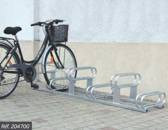 Support vélos design de 6 ou 5 places avec emplacement décalés pour éviter l'entrechoque des guidons_0