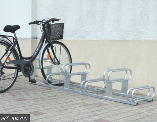 Support vélos design - 6 ou 5 places avec emplacements décalés pour éviter l'entrechoque des guidons_0
