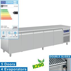 Table frigorifique ventilée 5 portes GN 1/1 - 700 L - Gastro Line PLUS - T° -2° à +8°_0