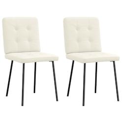 VidaXL Chaises à Manger Lot De 2 Crème Velours - beige 4101066_0