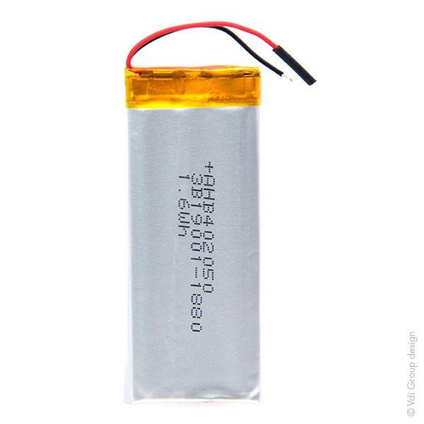 BATTERIE LI-PO 1S1P ICP402050PR + PCM UN38.3 3.7V 420MAH FILS_0