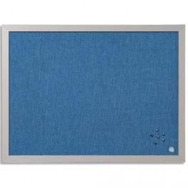 BISILQUE TABLEAU D'AFFICHAGE TISSU BLEU 60X45 CM CADRE PERLE