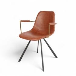 Bistromania Fauteuil d'intérieur TUCSON - Similicuir Marron - EX010_0