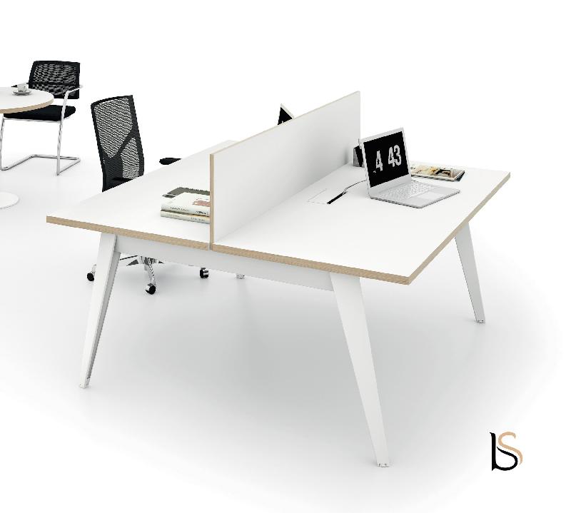 Bureau bench 2 personnes Pigreco - Martex. - 180, Blanc_1