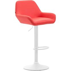 CLP Tabouret de bar Braga similicuir avec pied en métal Rouge/Blanc - rouge polyester 314515_0