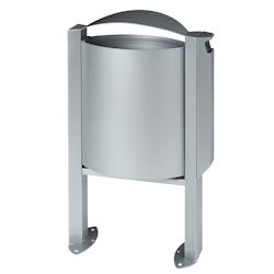 Rossignol - Corbeille 40L sur pied avec cendrier 3L ARKEA - gris - gris acier 56538_0
