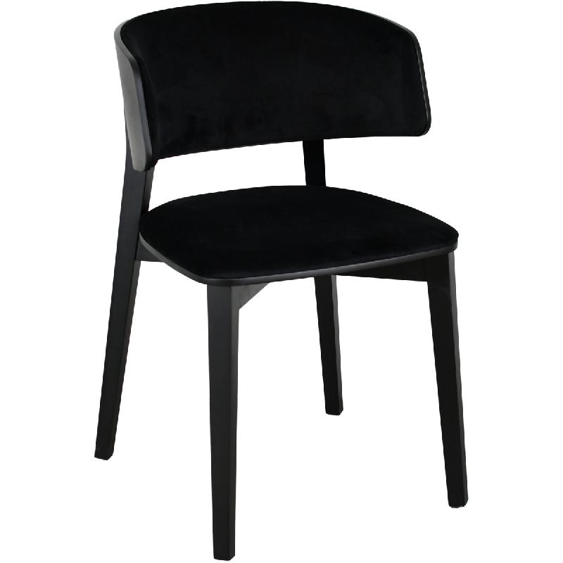 Fauteuil SANCY hêtre massif garni - Fauteuil de restaurant en hêtre massif - Collection Néo Chic - Référence: 00580154NOIRV0003_0