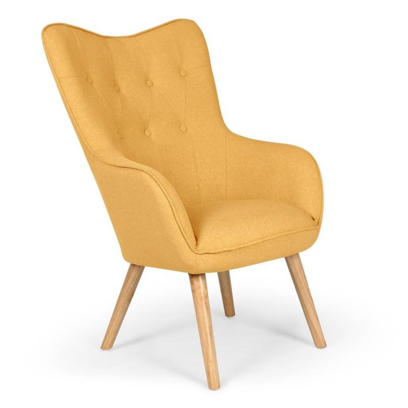 FAUTEUIL SCANDINAVE AIMEE 67CM JAUNE - PARIS PRIX_0