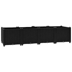 Helloshop26 - Jardinière lit surélevé plantes fleurs jardin 160 x 40 x 38 cm polypropylène noir 02_0000920 - 3000072551537_0