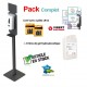 Station de désinfection des mains automatique JVD Yaliss Blanc - JVDKIT - Totem mobile made in France avec gel inclus_0