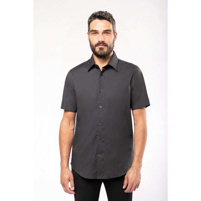 K531 - Chemise de travail en coton/élasthanne, manches courtes, stretch et ajustée_0