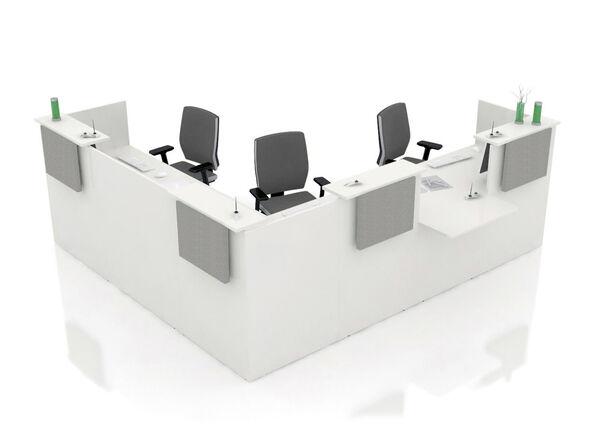 Bureau d'accueil en angle façade en tissu_0