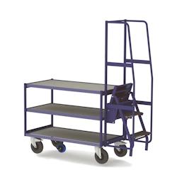 Provost Chariot escabeau 2-en-1 - 184,5 x 65 x 186cm - bleu acier 401101128_0