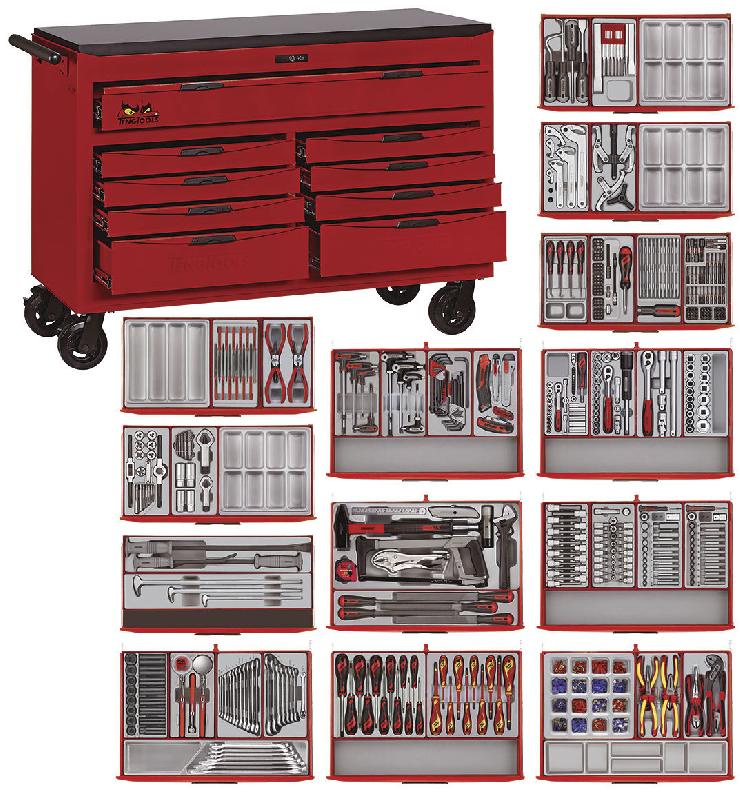 Servante rouge maxi master set 9 tiroirs Teng Tools TCMM911N9_0