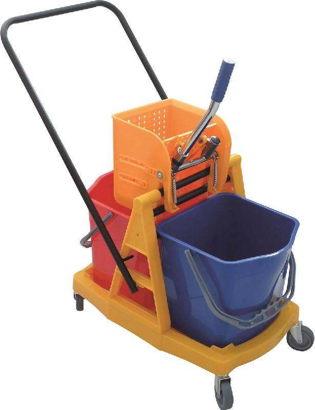 SODISE - Chariot de lavage 2 seaux 15L avec presse de lavage à plat - Châssis plastique - TOPCAR 07311_0