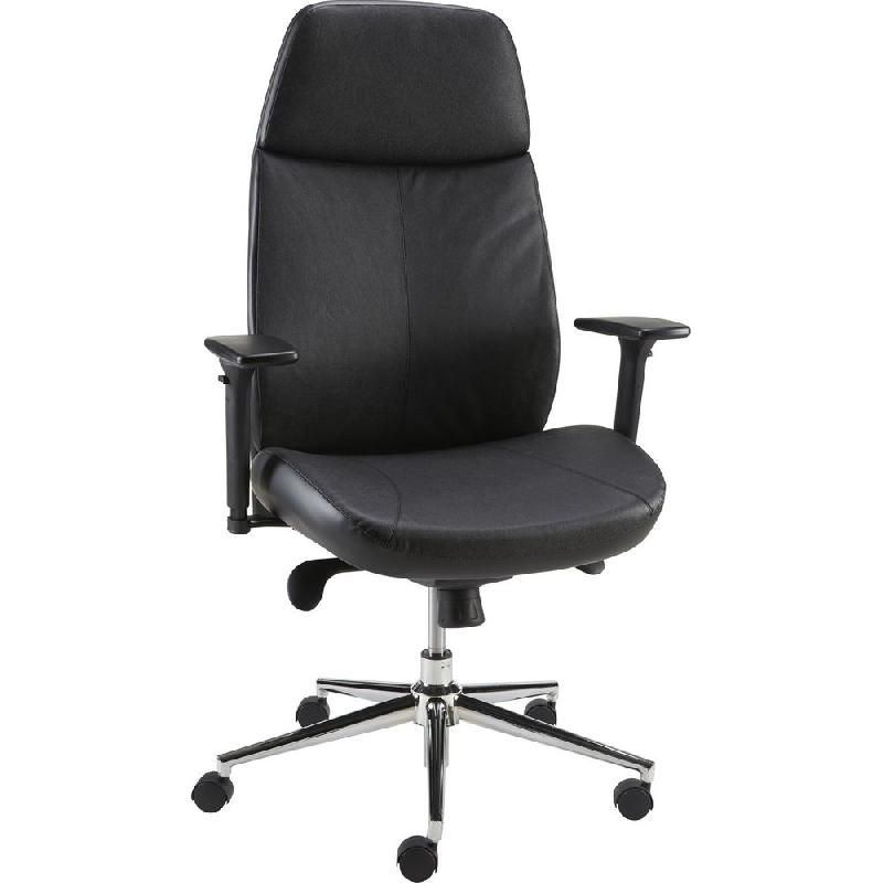 STAPLES FAUTEUIL DE BUREAU VITALI DE STAPLES®, CROÛTE DE CUIR VACHETTE NOIR