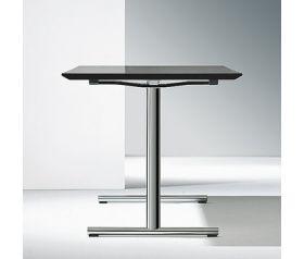 Table pliante Sleight - plateau stratifié HPL, divers coloris et formes, pieds chromés ou époxy - fabrication certifiée ISO 9001 et 14001_0