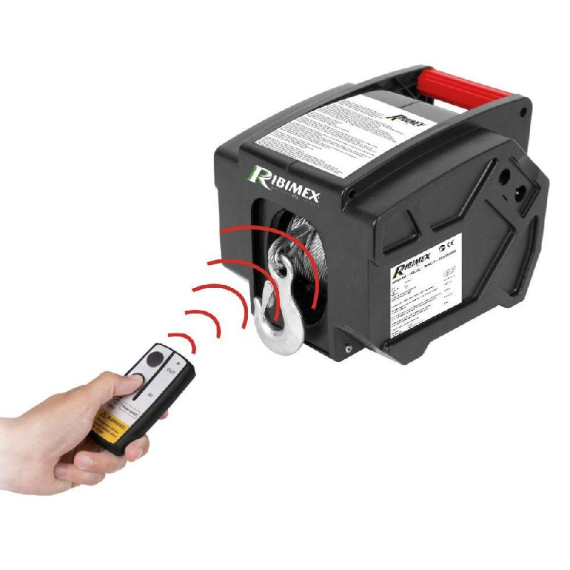 Treuil électrique 12V - Télécommande PE12V-T1 - Poulie de mouflage et câble torsadé_0