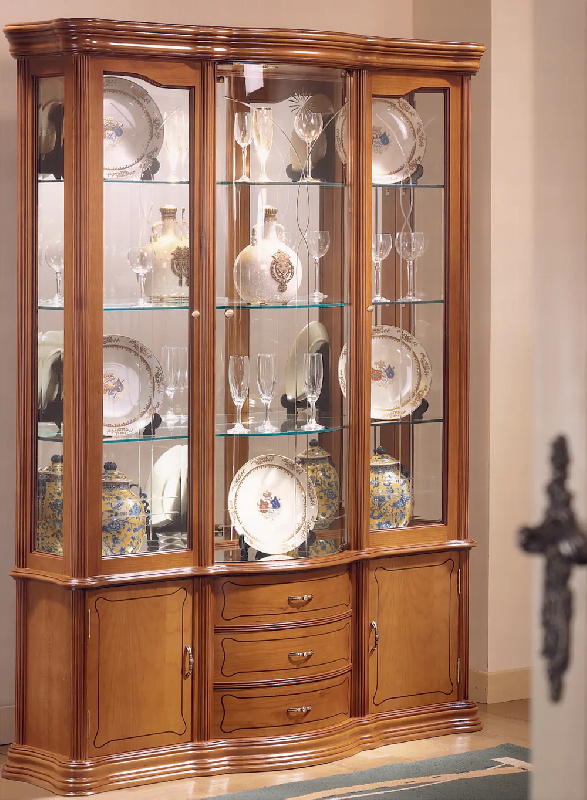 Vitrine en bois vaisselier dv23va - merisier_0