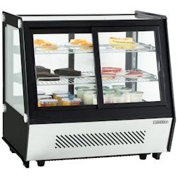 Vitrine réfrigérée à poser double portes 125L - CVR125L Casselin - gris avec éclairage LED et dégivrage automatique_0