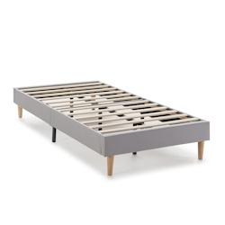 VS Venta-stock Base rembourrée Aura 90x190 cm  Gris clair, Hauteur 30 cm - gris polyester I23022_0