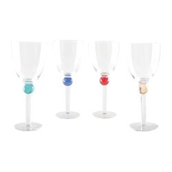 Aulica Verres A Vin Avec Pied En Diamant Rond 4 Couleurs - Lot De 4 - multicolore verre 760301_0