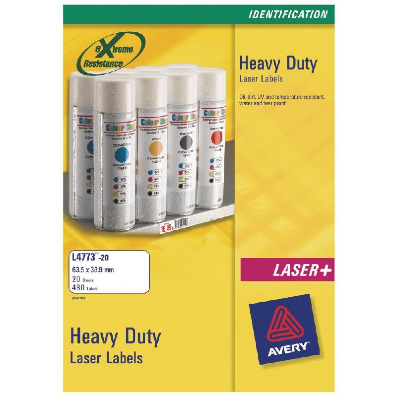 AVERY ETIQUETTE ULTRA-RÉSISTANTE, BLANC, 33,9 X 63,5 MM - J4773 - 240 UNITÉS