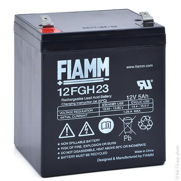 Batterie pour onduleur FIAMM 12FGH23 - 12V 5Ah AGM étanche sans entretien - Connectique F6.35_0