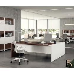 Bureau d'angle T45 bi-colore – Quadrifoglio, design moderne avec 3 coloris au choix_0