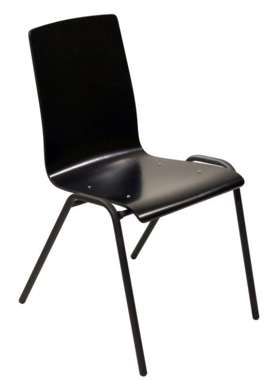 Chaise de réunion DIAMS - Coque en bois multiplis de hêtre M3 - Empilable et ergonomique_0