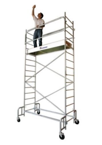 Échafaudage roulant en acier galvanisé Junior 200 - Comabi SNC - hauteur de travail max. 7,80 m avec plancher 186x54 cm_0