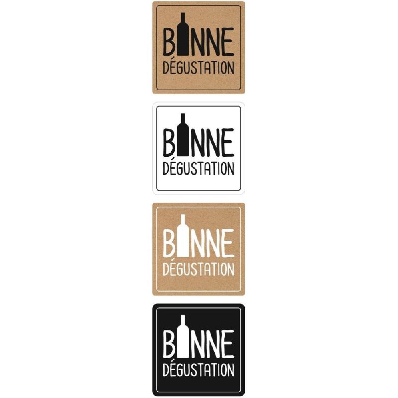 Etiquette cadeau adhésive Bonne dégustation 35x35mm coloris assortis - par 500_0