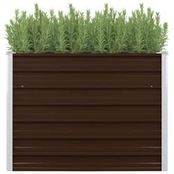 Helloshop26 - Jardinière surélevée marron 100 x 100 x 77 cm jardin plantes fleurs acier galvanisé 02_0000857 - 3000071921539_0