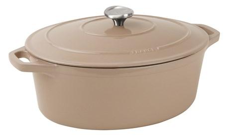 LE CHASSEUR - COCOTTE OVALE AVEC COUVERCLE FONTE ÉMAILLÉE MARRON GLACÉ 270 MM 3,6L - 071155