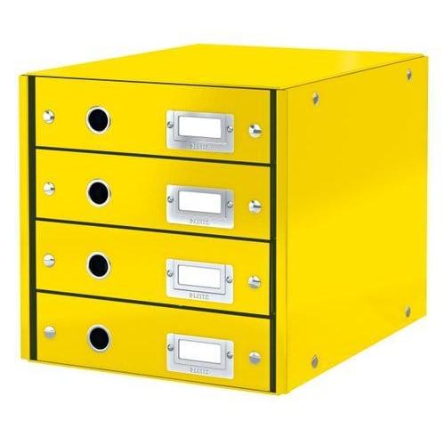 Leitz module de classement 4 tiroirs wow en carton recouvert de polypropylène. Coloris jaune_0