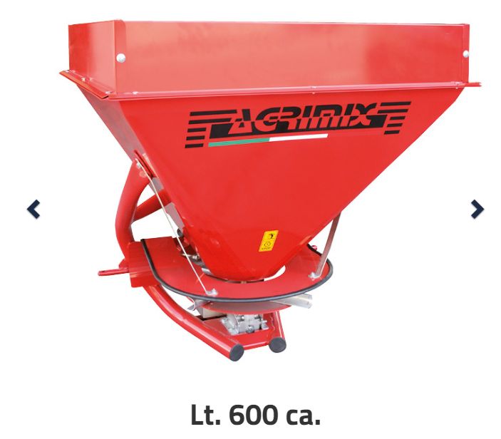 Lt. 600 ca. Distributeur d'engrais - Agrimix - Capacité trémie 540 L - Grille de sécurité et trémie carrée_0