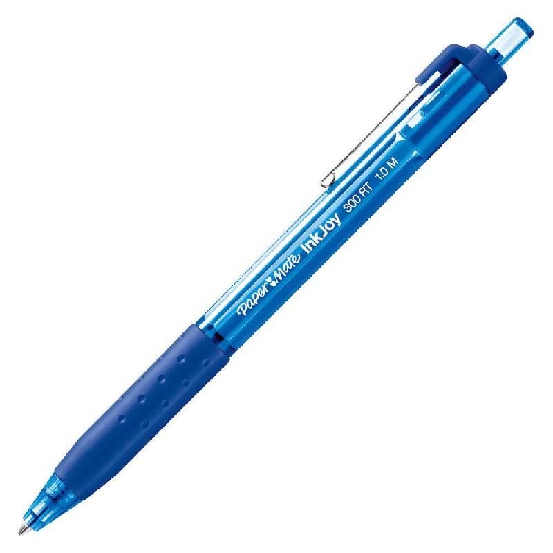 PAPER MATE PAQUETS DE 12 STYLOS À BILLE RÉTRACTABLES INKJOY™ 300 BLEU 1,0 MM (PRIX À L'UNITÉ)