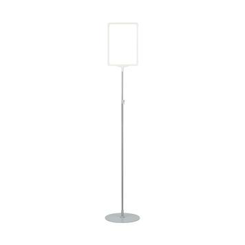 Porte-affiche MAXI - A4 - Blanc similaire à RAL 9010 - Montant chromé extensible 850-1500 mm_0