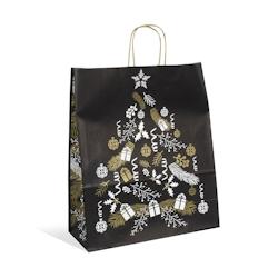 Sac Corben Noir kraft blanc poignées torsadées 35+14x41cm par 250 - 3700481692240_0