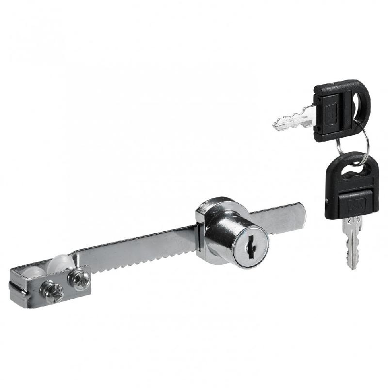 Serrure de vitrine en acier nickelé en applique HETTICH - axe 22 mm - pour porte en verre_0